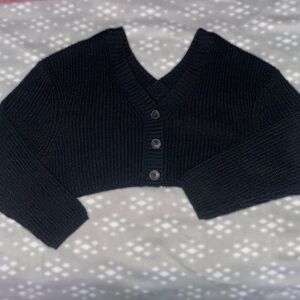 Zara Black V-Neck Button-Up Cardigan